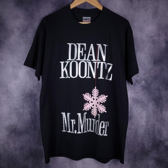 Vintage 90s Dean Koontz Mr. Murder book literature novel promo shirt - Picture 1 of 3